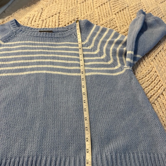 Wooden Ships Powder Blue Breton Striped Crew Cotton Sweater - Picture 7 of 9